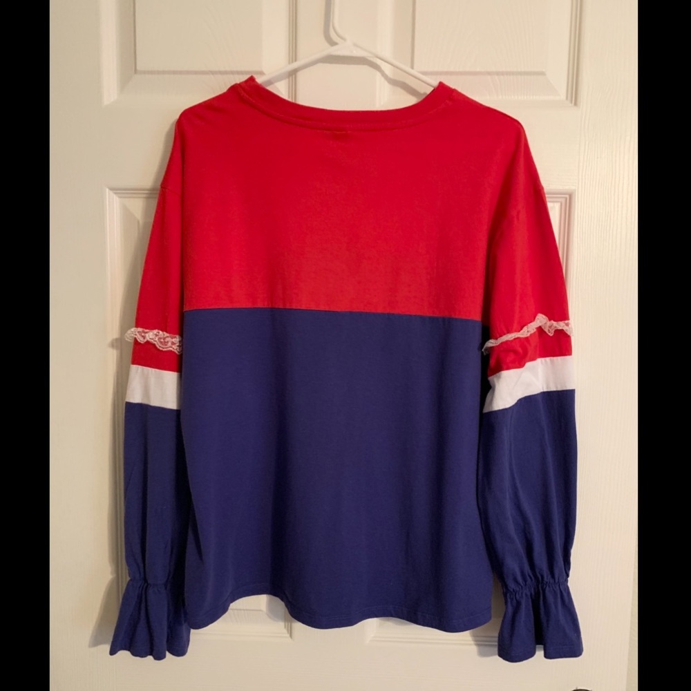 ASOS Red, White, and Blue Ruffle Shirt - Picture 3 of 3
